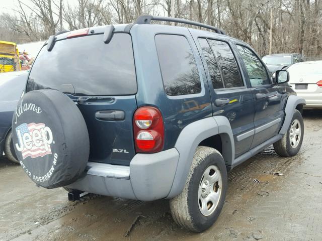 1J4GL48K45W711802 - 2005 JEEP LIBERTY SP BLUE photo 4