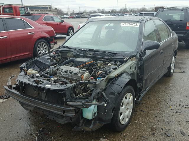 1HGEJ6576WL015042 - 1998 HONDA CIVIC LX BLACK photo 2