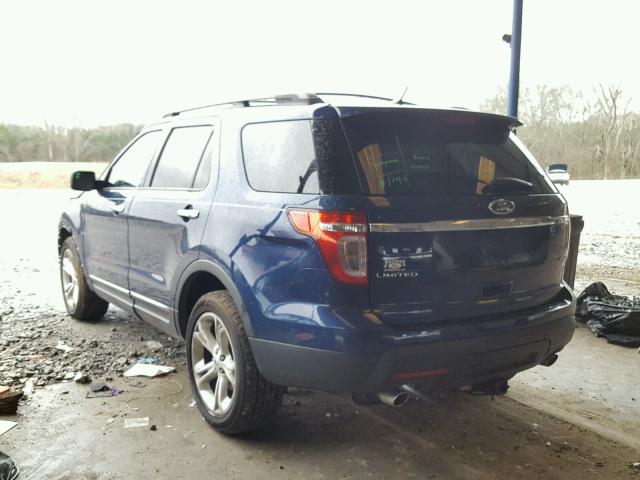 1FMHK8F84CGA64879 - 2012 FORD EXPLORER L BLUE photo 3