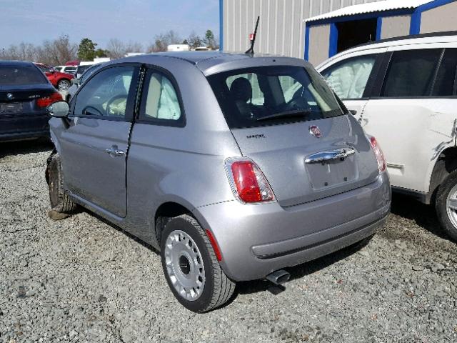 3C3CFFAR1FT624742 - 2015 FIAT 500 POP SILVER photo 3