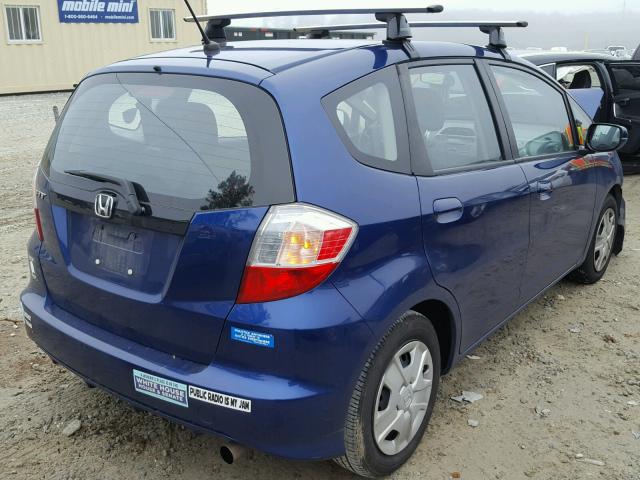 JHMGE8H30DC080514 - 2013 HONDA FIT BLUE photo 4