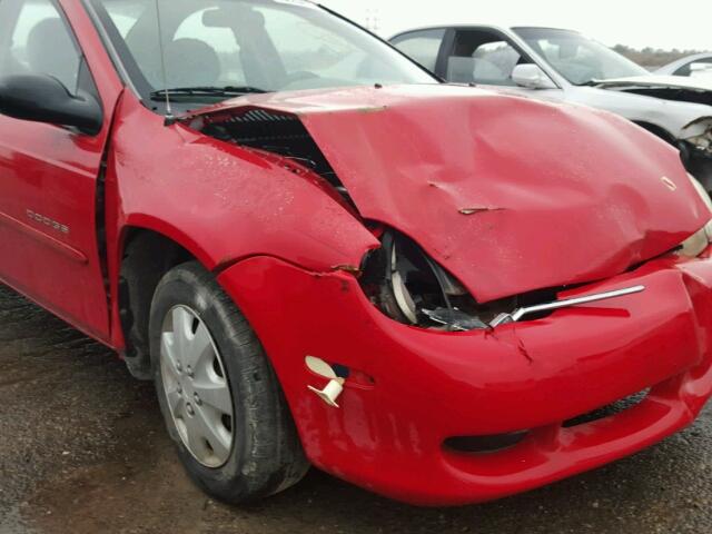 1B3ES46CX1D209623 - 2001 DODGE NEON SE RED photo 9