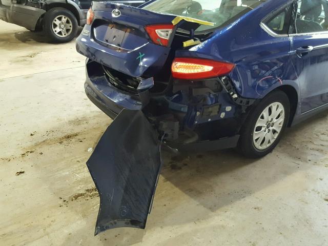 3FA6P0G73DR111176 - 2013 FORD FUSION S BLUE photo 9