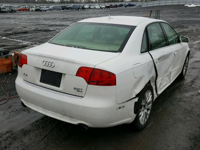 WAUDF78E18A169276 - 2008 AUDI A4 2.0T QU WHITE photo 4