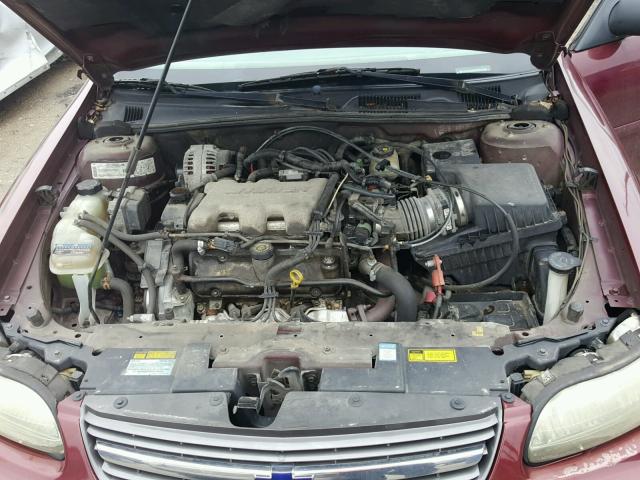 1G1ND52J616241145 - 2001 CHEVROLET MALIBU BURGUNDY photo 7