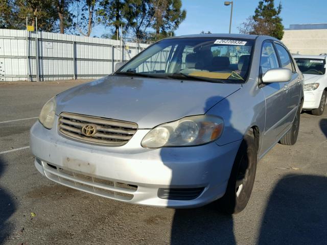 1NXBR38E63Z141437 - 2003 TOYOTA COROLLA CE SILVER photo 2