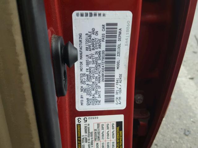 1NXBR30E47Z790199 - 2007 TOYOTA COROLLA CE RED photo 10