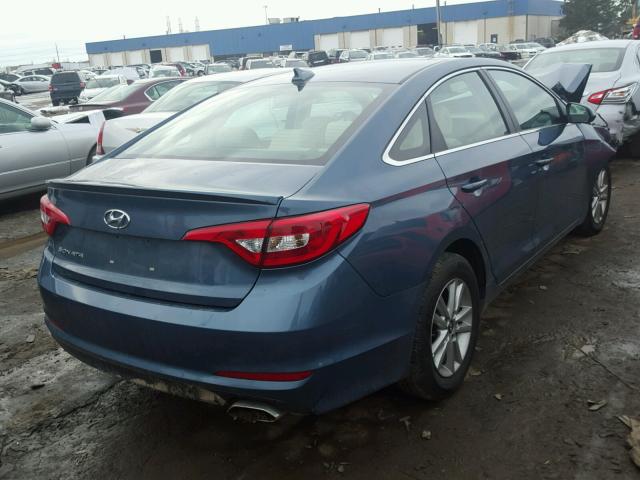 5NPE24AF2HH484679 - 2017 HYUNDAI SONATA SE BLUE photo 4