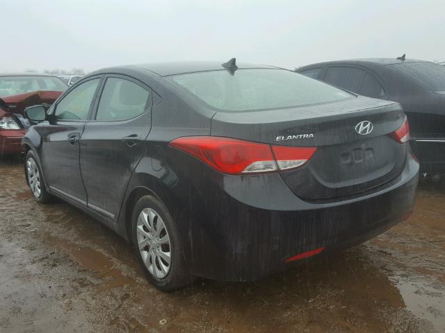 5NPDH4AE6CH078074 - 2012 HYUNDAI ELANTRA GL BLACK photo 3