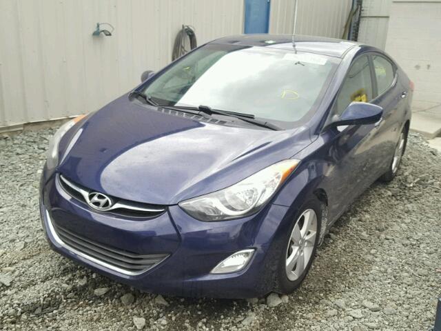 5NPDH4AE4DH430635 - 2013 HYUNDAI ELANTRA GL BLUE photo 2