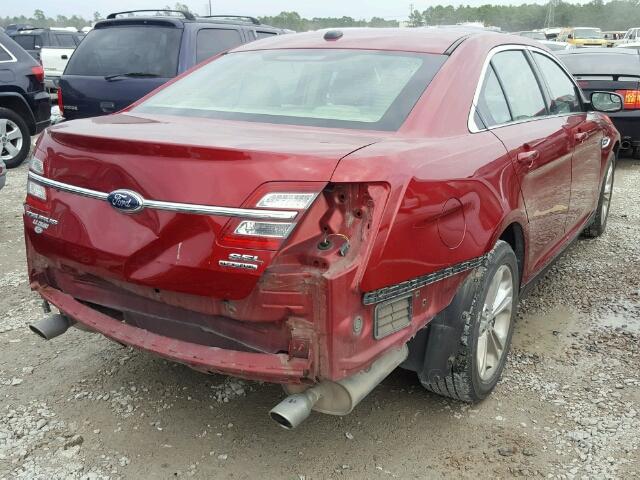 1FAHP2E88DG234852 - 2013 FORD TAURUS SEL RED photo 4