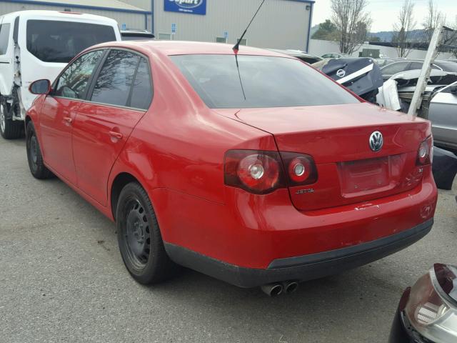 3VWJM71K58M078653 - 2008 VOLKSWAGEN JETTA S RED photo 3