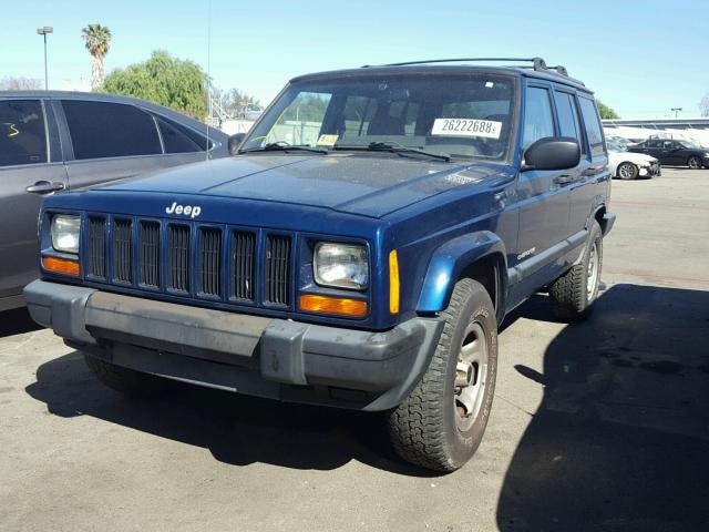 1J4FF48S41L576822 - 2001 JEEP CHEROKEE S BLUE photo 2