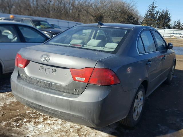 KNAGE228695287209 - 2009 KIA OPTIMA LX GRAY photo 4