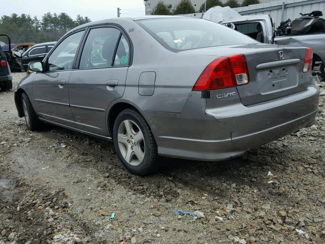 2HGES26835H616479 - 2005 HONDA CIVIC EX GRAY photo 3