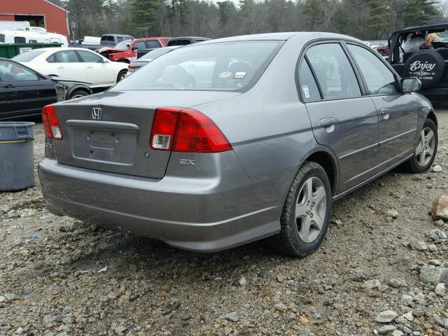 2HGES26835H616479 - 2005 HONDA CIVIC EX GRAY photo 4