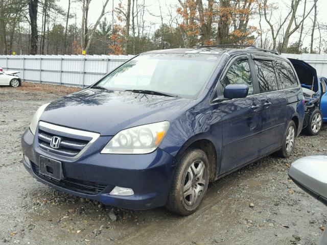 5FNRL38625B050156 - 2005 HONDA ODYSSEY EX BLUE photo 2