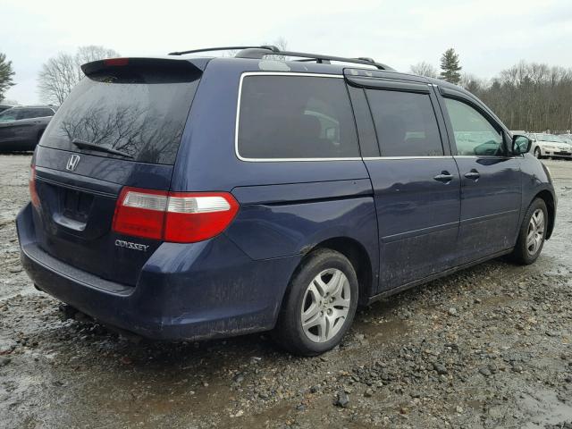 5FNRL38625B050156 - 2005 HONDA ODYSSEY EX BLUE photo 4