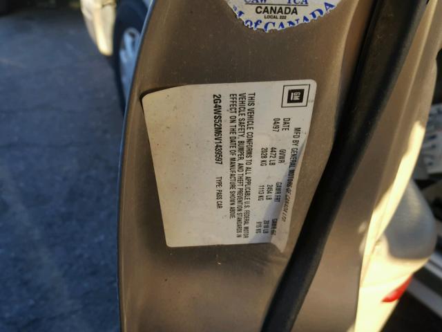 2G4WS52M6V1439597 - 1997 BUICK CENTURY CU BROWN photo 10