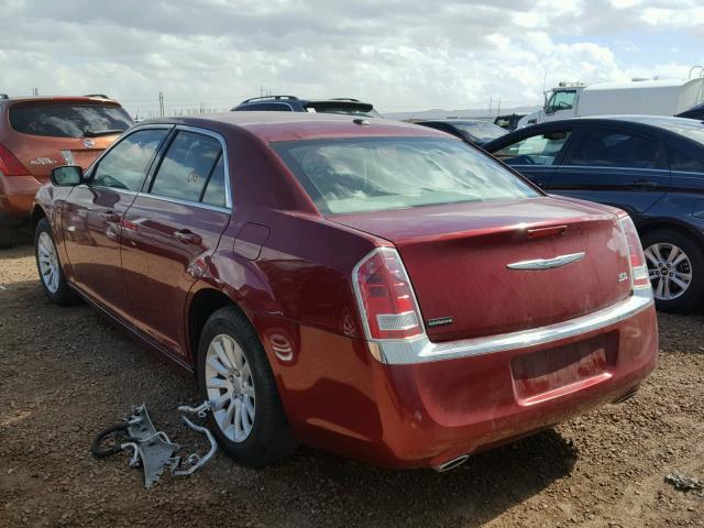 2C3CCAAG5EH307113 - 2014 CHRYSLER 300 RED photo 3