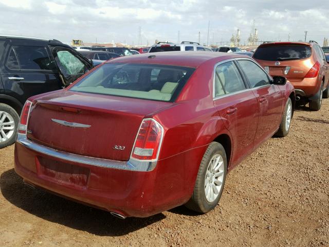 2C3CCAAG5EH307113 - 2014 CHRYSLER 300 RED photo 4