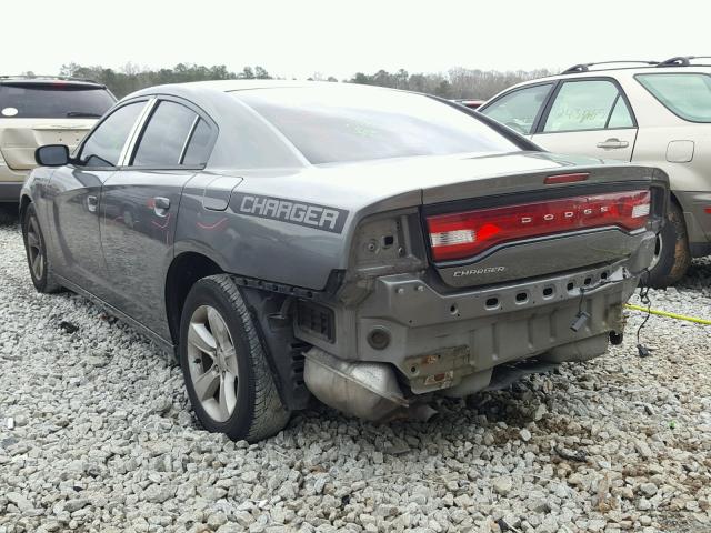 2C3CDXBG7CH145965 - 2012 DODGE CHARGER SE GRAY photo 3