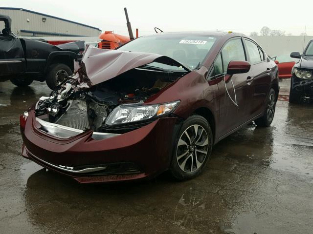 19XFB2F81FE219904 - 2015 HONDA CIVIC EX მუქწითელი ფოტო 2