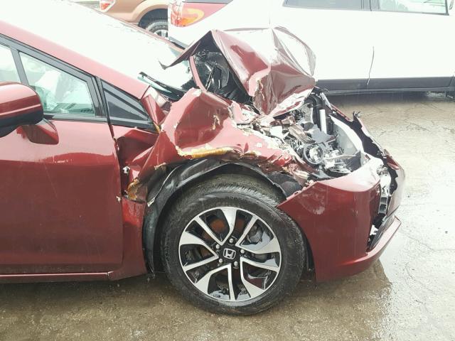 19XFB2F81FE219904 - 2015 HONDA CIVIC EX მუქწითელი ფოტო 9