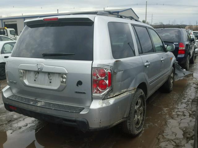 2HKYF18697H528682 - 2007 HONDA PILOT EXL SILVER photo 4