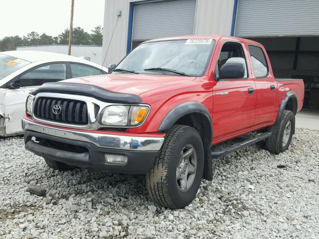 5TEGM92NX2Z046048 - 2002 TOYOTA TACOMA DOU RED photo 2