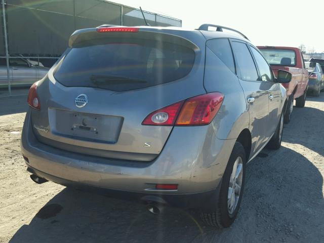 JN8AZ18U19W027956 - 2009 NISSAN MURANO S GRAY photo 4