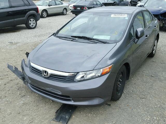 19XFB2F54CE056828 - 2012 HONDA CIVIC LX GRAY photo 2