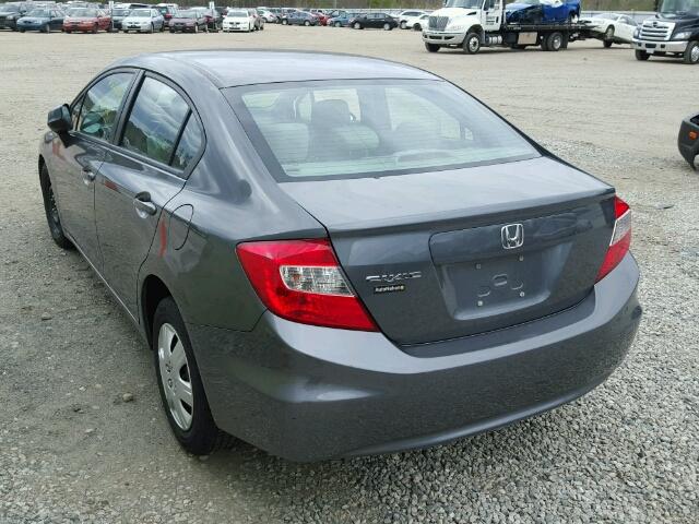 19XFB2F54CE056828 - 2012 HONDA CIVIC LX GRAY photo 3