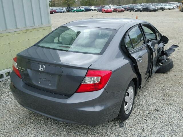 19XFB2F54CE056828 - 2012 HONDA CIVIC LX GRAY photo 4