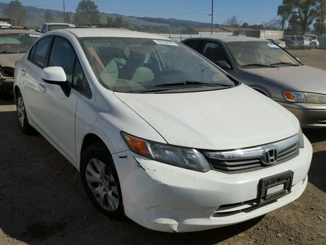 2HGFB2F51CH608131 - 2012 HONDA CIVIC LX WHITE photo 1