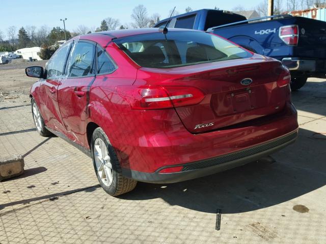 1FADP3F22FL237562 - 2015 FORD FOCUS SE BURGUNDY photo 3