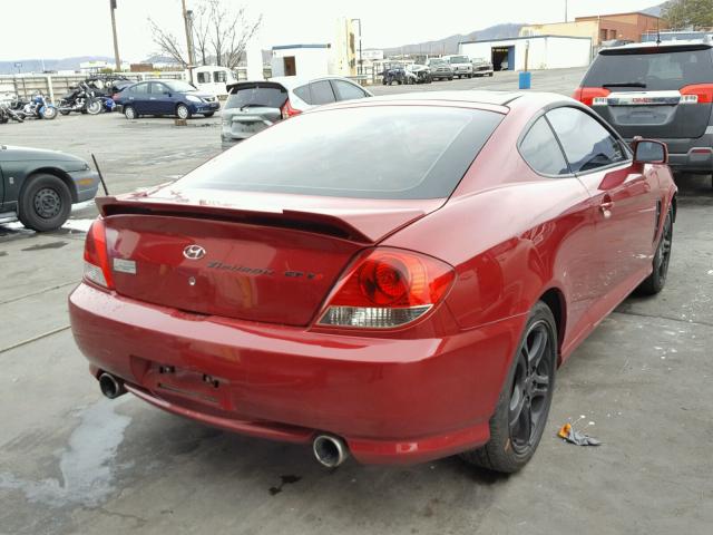 KMHHN65FX6U189936 - 2006 HYUNDAI TIBURON GT RED photo 4