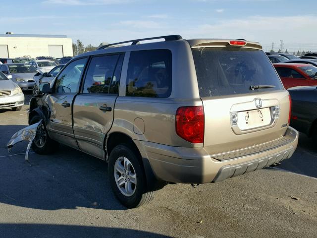 2HKYF18415H551840 - 2005 HONDA PILOT EX TAN photo 3