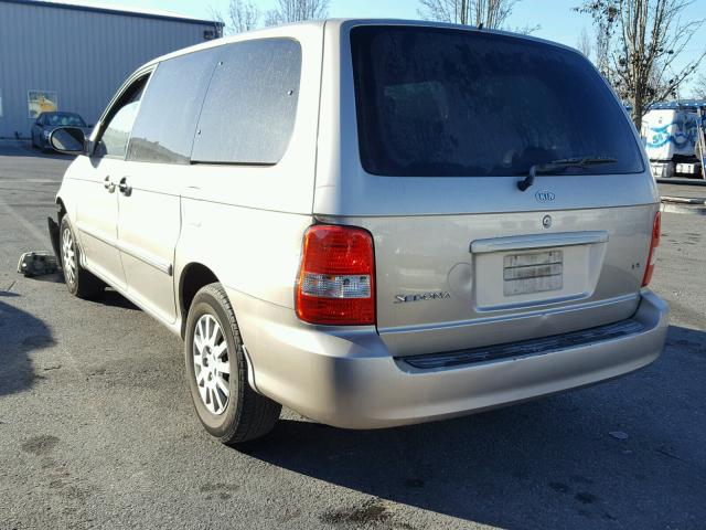 KNDUP131336455403 - 2003 KIA SEDONA EX GOLD photo 3