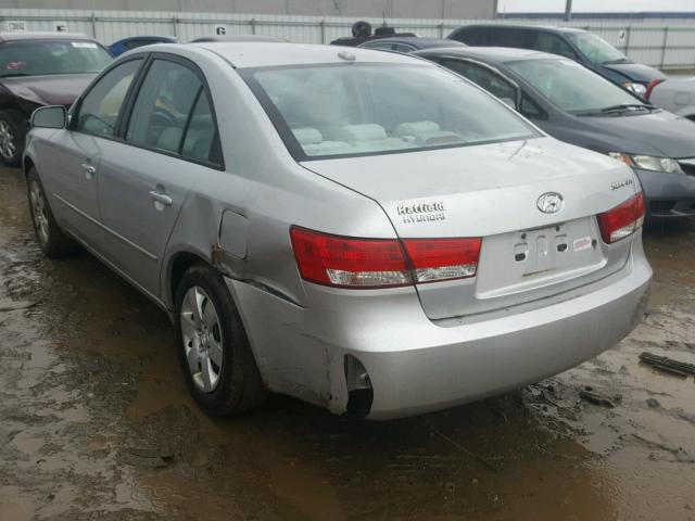 5NPET46CX8H362924 - 2008 HYUNDAI SONATA GLS SILVER photo 3