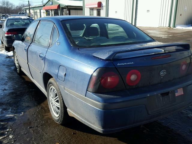 2G1WF52E459132277 - 2005 CHEVROLET IMPALA BLUE photo 3