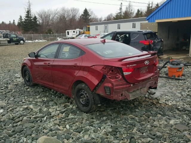 5NPDH4AE4CH095679 - 2012 HYUNDAI ELANTRA GL RED photo 3