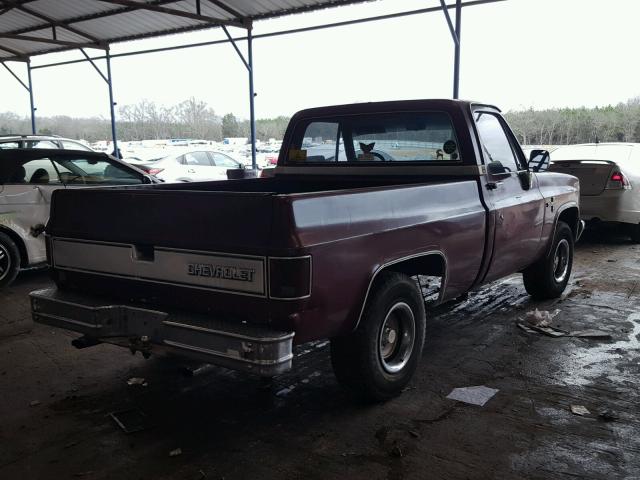 1GCDC14H9FF361506 - 1985 CHEVROLET C10 BURGUNDY photo 4