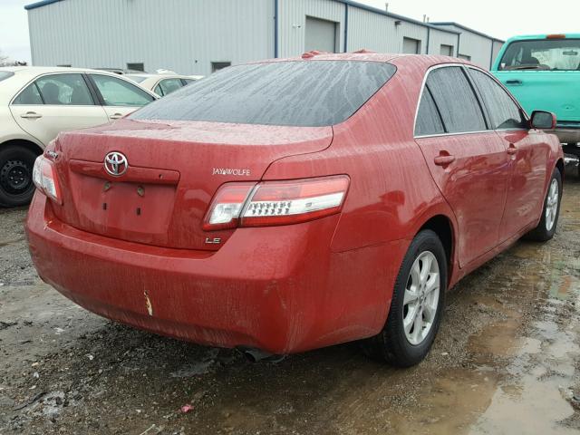 4T1BF3EK2AU089109 - 2010 TOYOTA CAMRY BASE RED photo 4