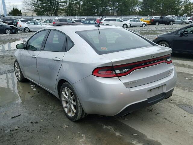 1C3CDFBH3DD234191 - 2013 DODGE DART SXT SILVER photo 3