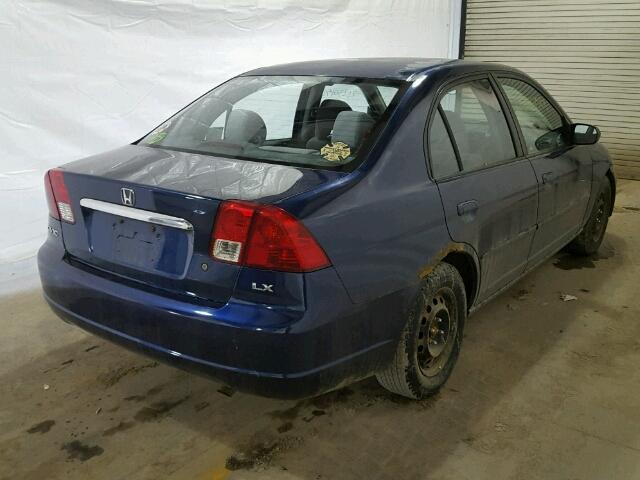 2HGES165X3H567438 - 2003 HONDA CIVIC LX BLUE photo 4