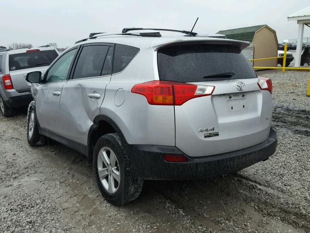 2T3WFREV0EW099231 - 2014 TOYOTA RAV4 XLE SILVER photo 3