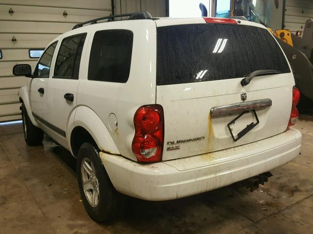 1D4HB48N66F108491 - 2006 DODGE DURANGO SL WHITE photo 3