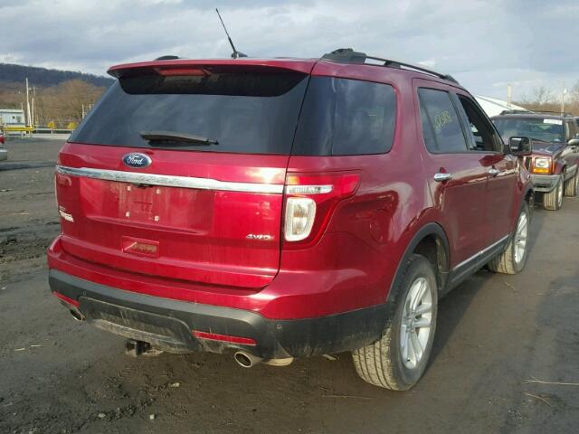 1FM5K8D87DGA63944 - 2013 FORD EXPLORER X RED photo 4