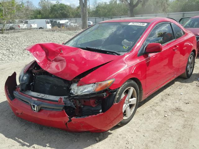 2HGFG12826H582736 - 2006 HONDA CIVIC EX RED photo 2